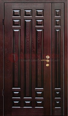 Коричневая металлическая дверь с виноритом ДВТ-20
